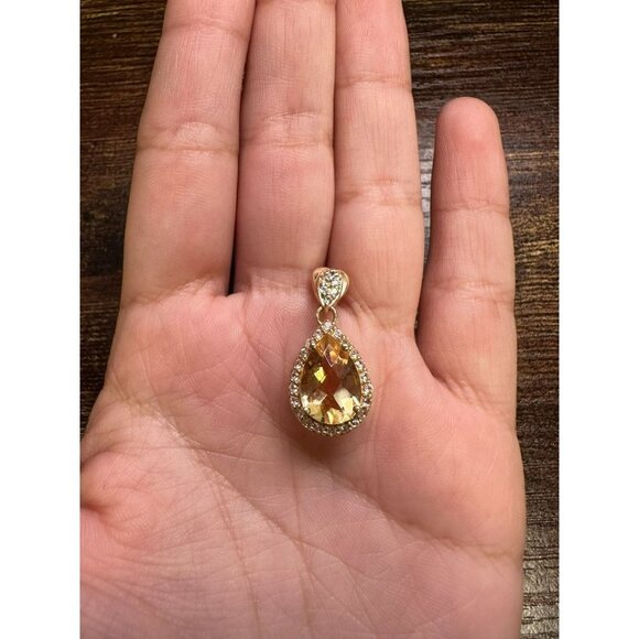 Designer FAS Sterling Silver w/ Gold Plate & Citrine Dangle Pierced Earrings! 19 - Picture 6 of 7